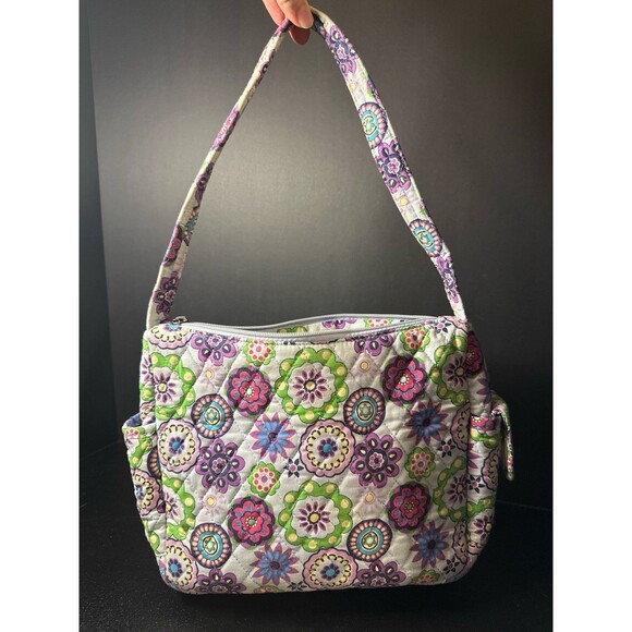 Unbranded Quilted Cotton Shoulder Bag – Multicolor Floral Medallion - Picture 4 of 10